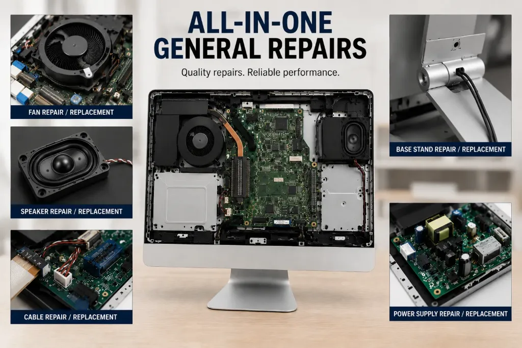 General Repairs (Fan, Speakers, Cables, Base stand, Power supply)